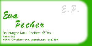 eva pecher business card